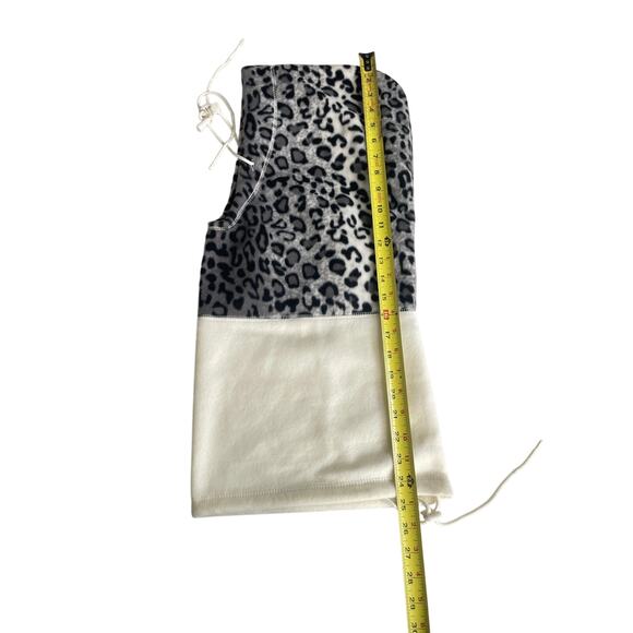 FLEECE HOODED NECK WARMER FACE-MASK CHEETAH GRAY/CREAM SZ XS WIND RESISTANT - Picture 8 of 11